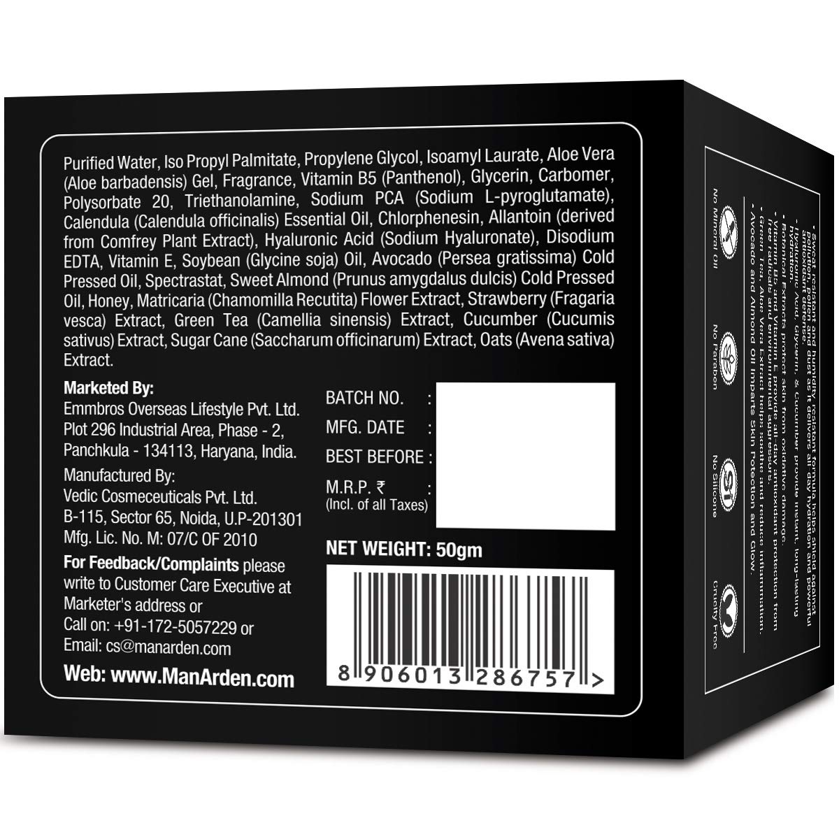 man arden hydrating face cream