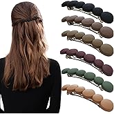 Markuii French Hair Barrettes for Women No Slip Not Easy to Break Half Up Medium to Small Hair Barrette Clips for Thin, Short or Fine Hair, 6 Pack