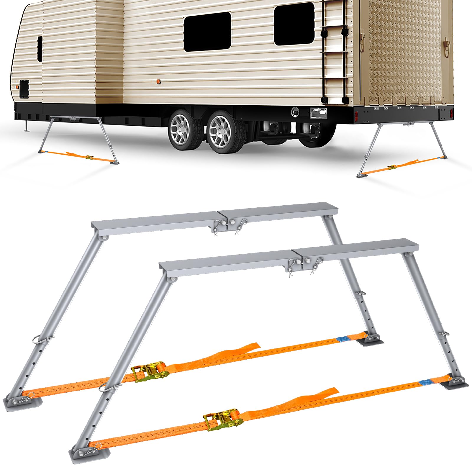 Photo 1 of BuyGoe Universal RV Stabilizer, Help to Reduce Shaking Wobble Compact and Foldable Come with a Carry Bag RV 5TH Wheel Accessories Universal Fit Adjustable Height from 15.35 to 25.5 inch (2 PCS)