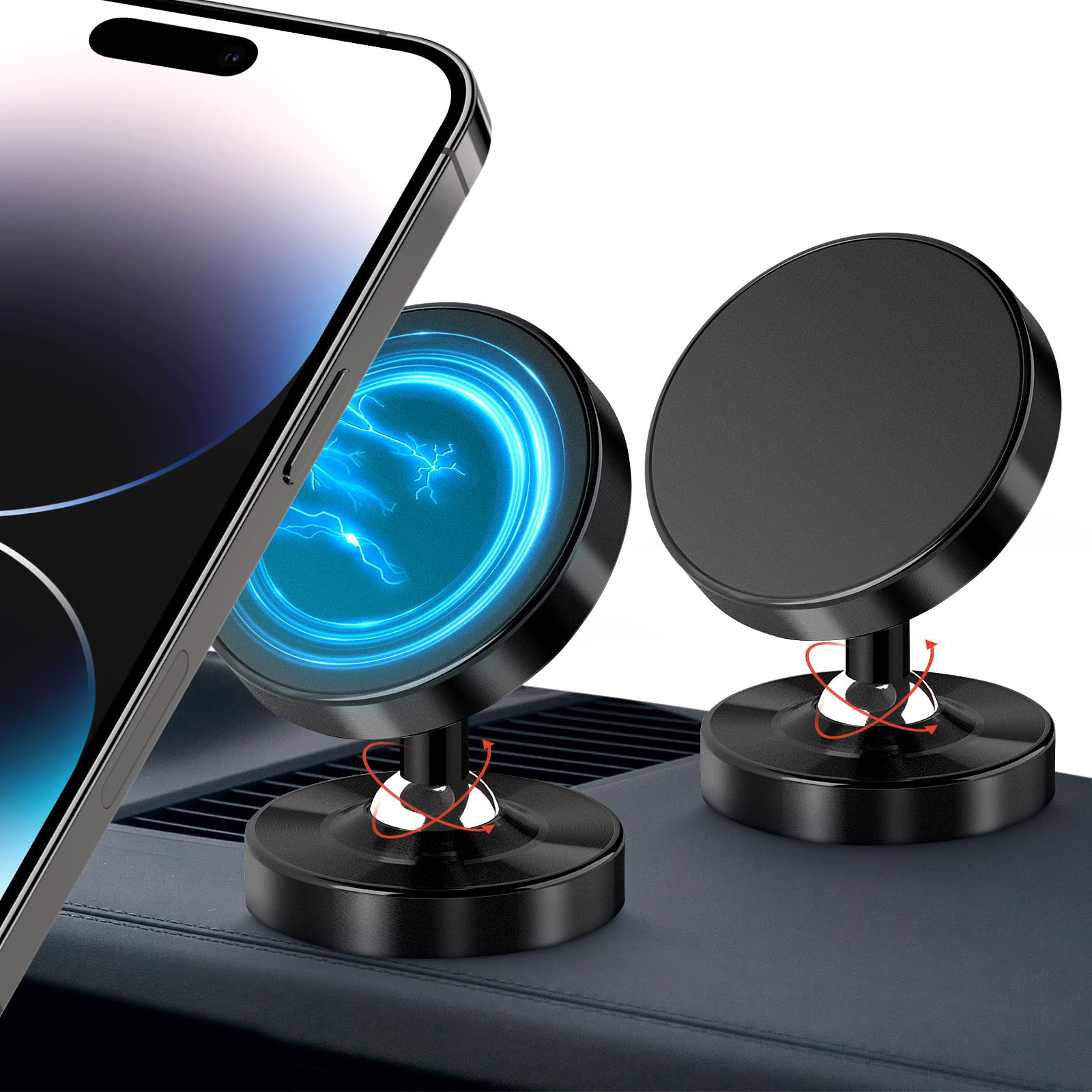 Viedouce Car Phone Holder Magnetic,Magnetic Dashboard Phone Car Mount,Rotation,Universal Compatible with iPhone 17/16/12/SE/11/XR/XS/X/8 Samsung,Huawei,GPS ect. (327)