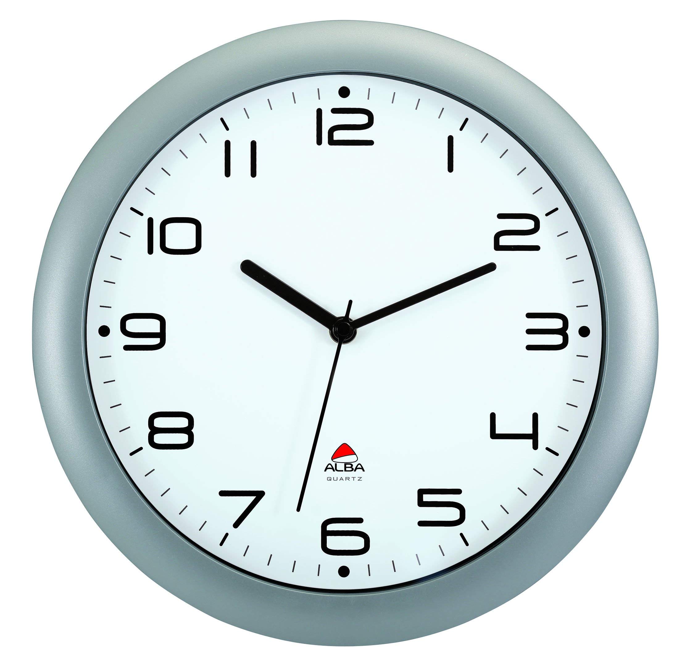 Alba HORNEW Silent Quartz Clock Metal, Metallic