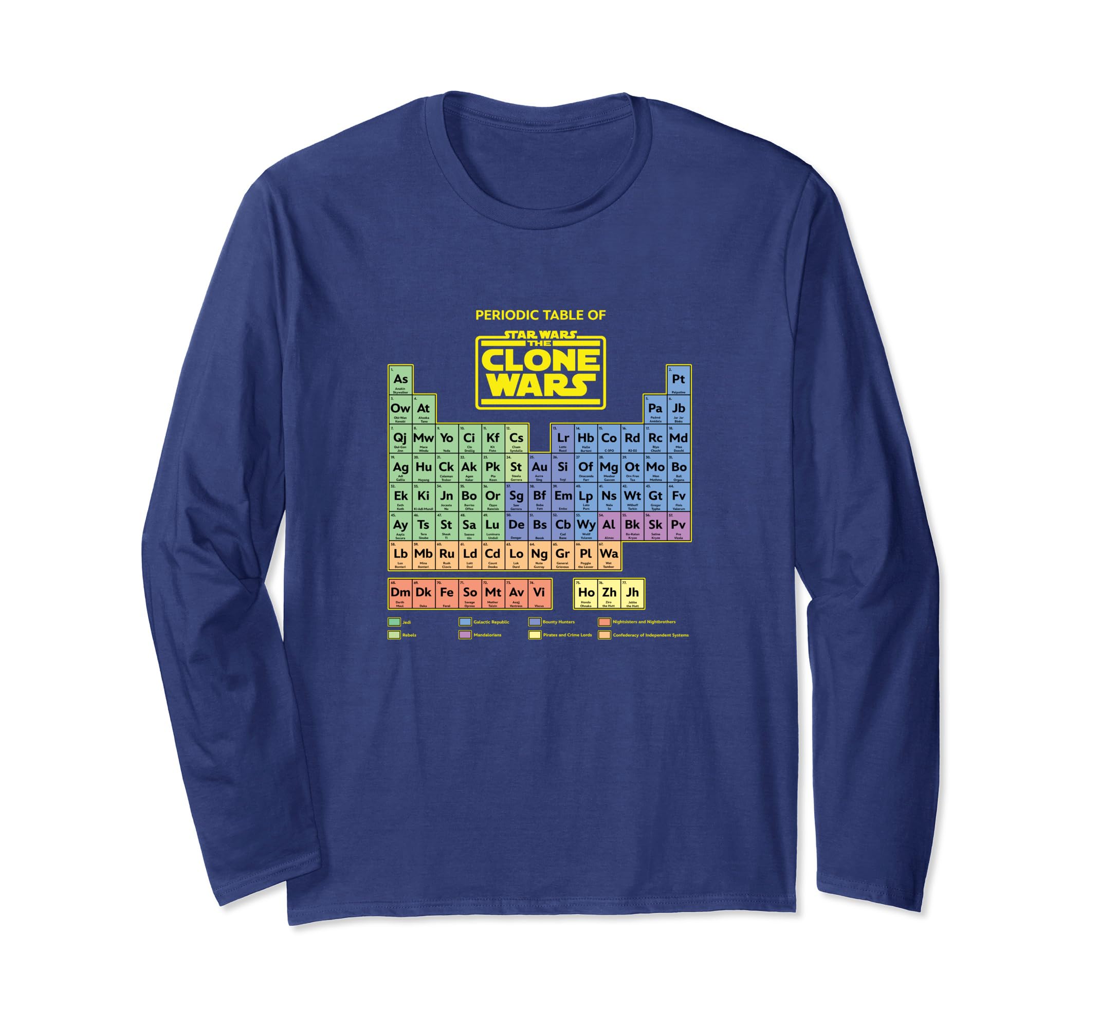 Star Wars Clone Wars Periodic Table Long Sleeve T-Shirt