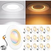 Sunco 12 Pack 5CCT LED Recessed Lighting 4 Inch with Night Light, 2700K/3000K/4000K/5000K/6000K Selectable, Dimmable Lights, 8W, 700LM, Damp Rated, Retrofit Installation - ETL.