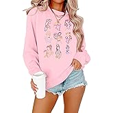 KIDDAD Magical Princess Sweatshirts for Women Cute Embroidered Long Sleeve Sweater Magic Family Vacation Pullover Top