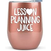 KLUBI Cute New Teacher Gift Wine Mug - Lesson Planning Juice Wine Tumbler 12oz with Lid and Straw - Birthday, College Graduation Gifts for Teachers, Student Teacher Congrats