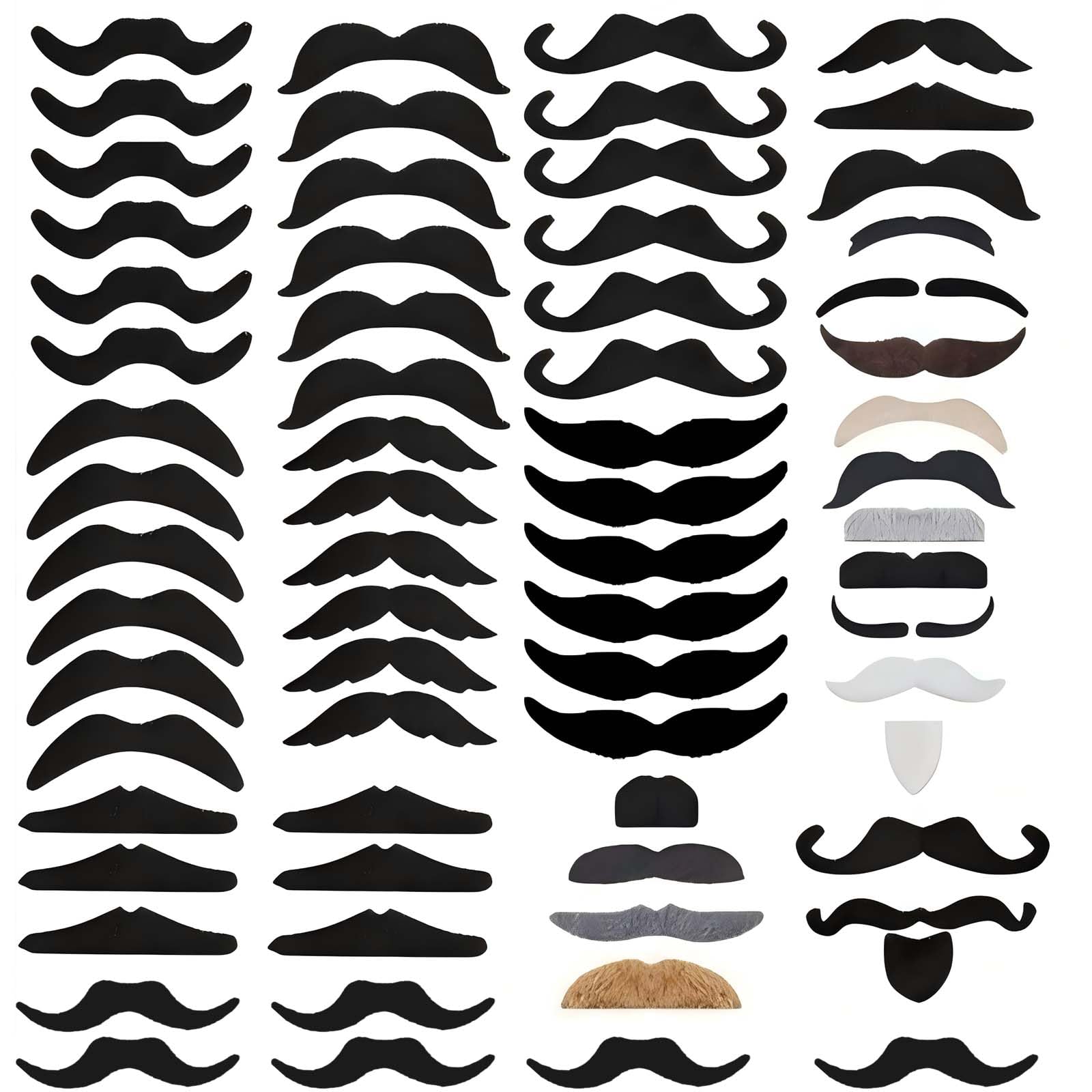 Xanthelle Stick-On Moustache, 68 Artificial Beards, 24 Styles Beard, Moustache, Self-adhesive, Upper Lip Hair, Handlebar, Stick-On, Moustache