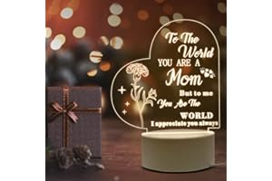 Liberal Brightdeer Mother's Day Gifts for Mom from Daughter, Son, Acrylic Night Light Gift for Mother, Sentimental Best Mom Gifts - Home Decoration Night