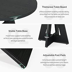 Tribesigns Round Dining Table Wood Kitchen Table