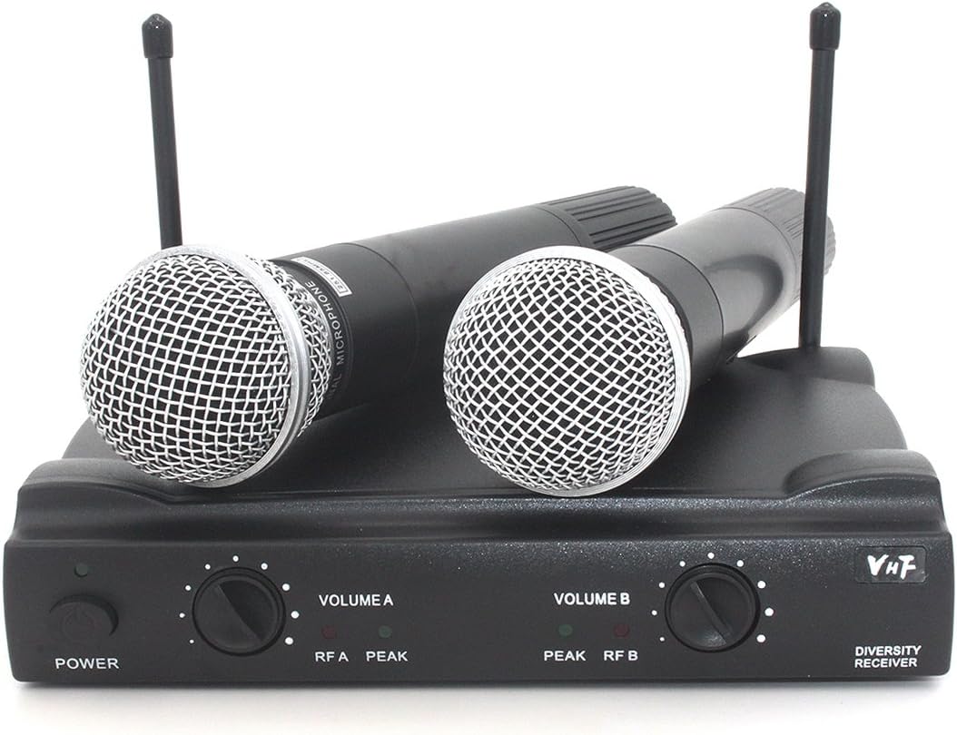 Weymic Wireless Microphone VHF 2-channel Professional Wireless Microphone System