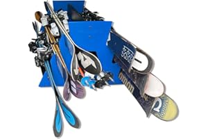 TRAPSKI All Mountain Six Pack Ski and Snowboard Mobile Rack | Marine Grade HDPE Plastic | UV Protected | Strap Included | 3 Year Warranty | Made in The USA | Veteran Owned Business… (Blue, Six Pack)