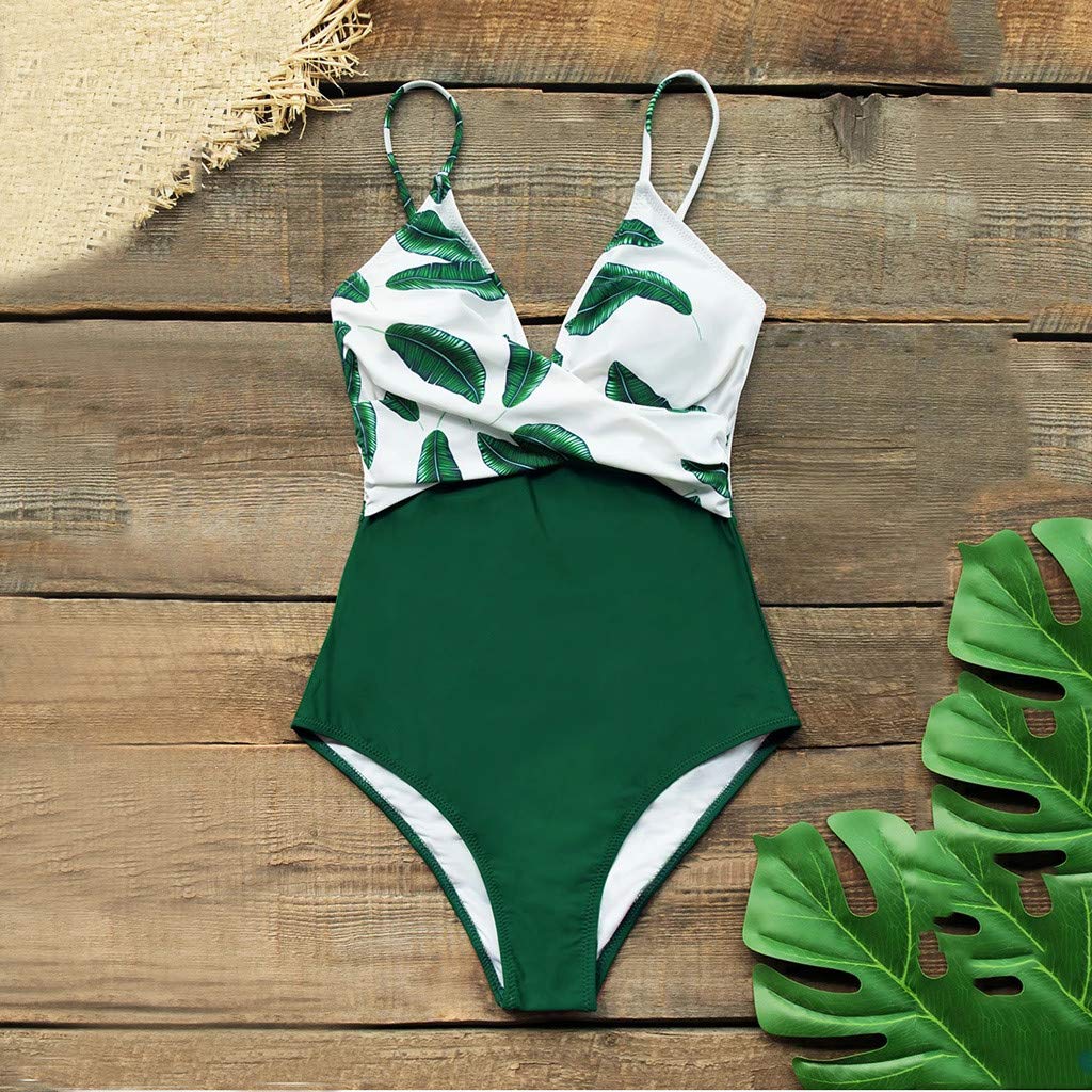 Fsqjgq Womens Vintage Frilly One Piece Swimsuit Tummy Control Swimwear 