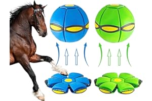 OOXYG 2PCS Magic Bouncing Ball, Magic Meta - Ball for Dog, Children Bouncing Balls, Dogs Flying Saucer, Bouncy Balls, Parent-Child Interaction, Dual Form Freely Switchable, with 3 Light