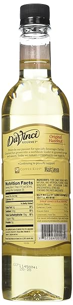 DAVINCI GOURMET CLASSIC ORIGINAL HAZELNUT SYRUP, 25.4 FLUID OUNCES (PACK OF 1)