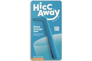 HiccAway Hiccup Straw - Stops Hiccups Naturally & Fast - As Seen On Shark Tank - Clinically Proven Relief for All Ages, Children & Adults - Safe, Lightweight, & Reusable (HiccAway Blue) 1 Pack