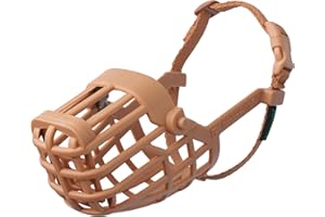 Baskerville Classic Basket Muzzle - Dog can Pant and Drink, Prevents Biting and Food Waste Scavenging, Strong TPR, Ideal for Longer Nosed Dogs, Breathable Dog Training Muzzle for Small Dogs (Size 1)