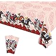 Buxiuer Kentucky Derby Tablecloth Churchill Downs Horse Racing Party Decoration Disposable Plastic Table Cloth Table Cover Dining Room Kitchen Indoor Outdoor Decor 54 x108 Inch -Pack of 2