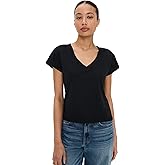 Z SUPPLY Women's Modern V Neck Tee, Black, XS