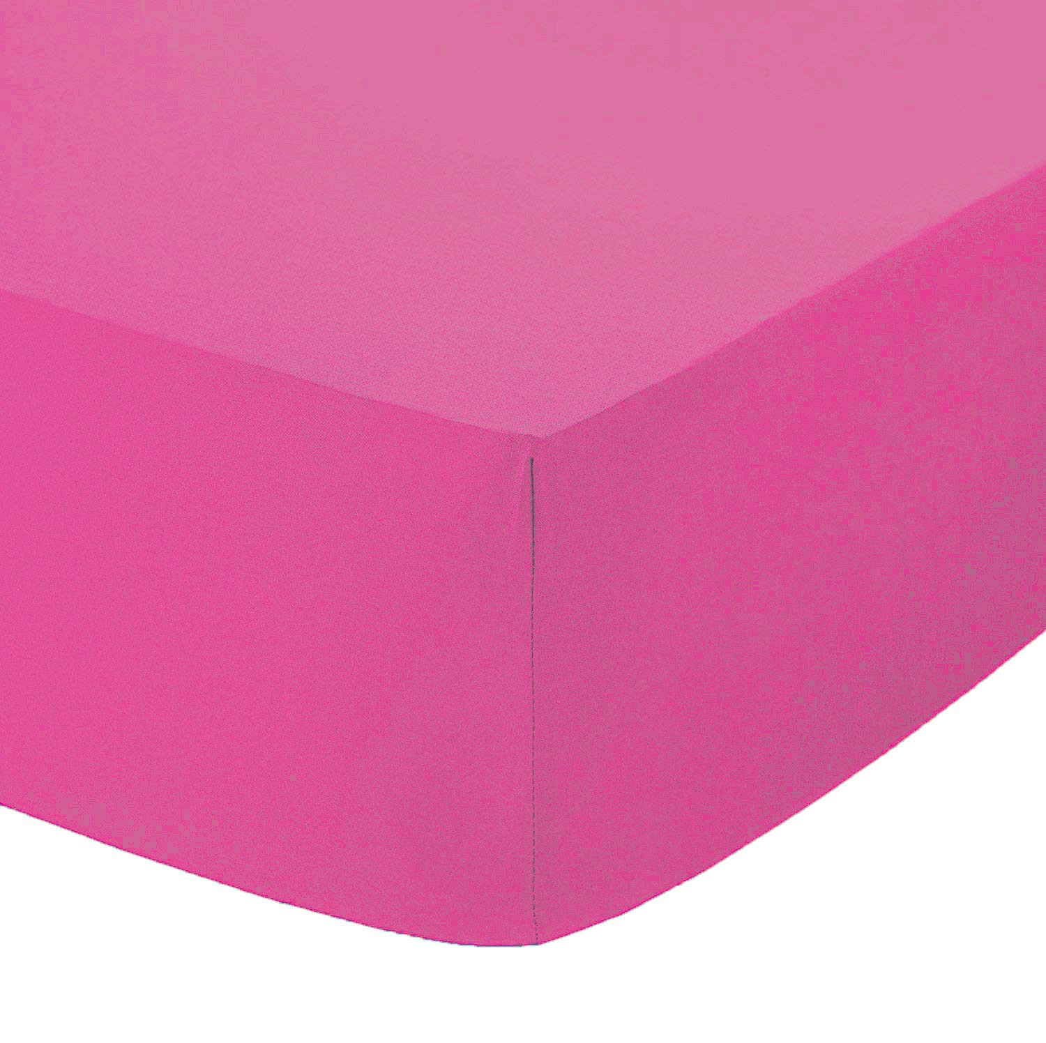 British Home Bedding - Plain Polycotton Percale Fitted Bed Sheets - Shrinkage and Fade resistant with a soft luxurious finish (Fuscia, King)