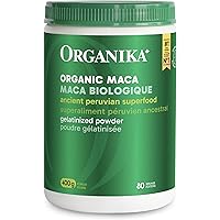Organika Maca Certified Organic Powder- Gelatinized for High Bioavialability, Hormone Balance, Adaptogen to Help with Stress 