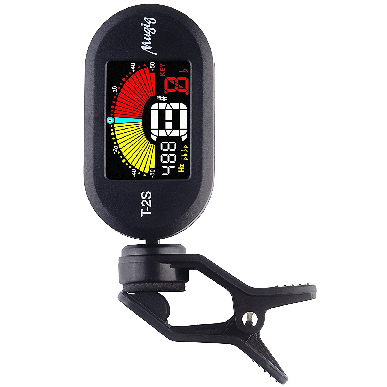 Mugig Tuner, Guitar Tuner, Multi-Functional Colorful LCD Display Clip on Tuner for Chromatic, Guitar, Bass, Ukulele and Violin, Battery Included, Auto Power-off