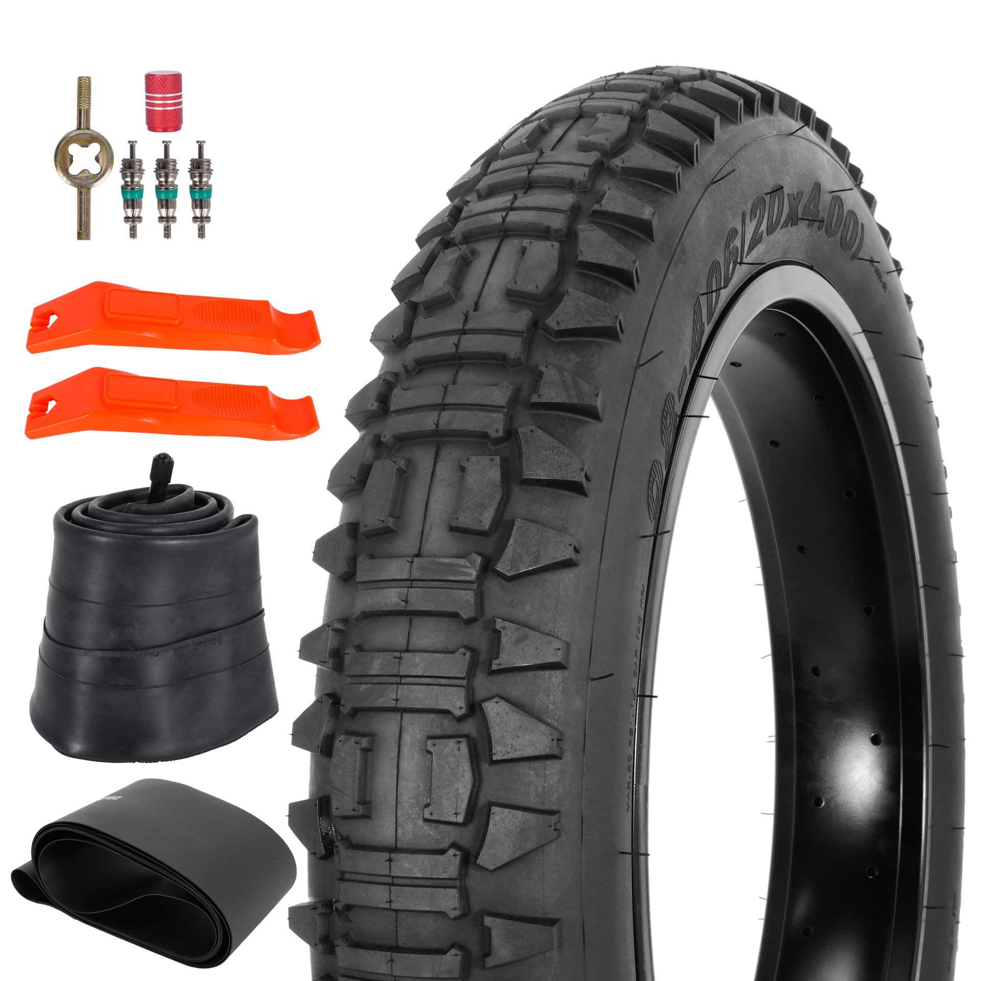 Photo 1 of WEIYINGSI Heavy Duty 20x4 98-406 E-Bike Fat Tire, High-Performance Wear-Resistant 20X4.0 Fat Tire and Tube Set for 20 Inch E-Bike Mountain Snow Bike Tire - 1Pack