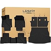 LASFIT Floor Mats&Trunk Mat Fit for Toyota RAV4 2019-2025 (Only Fit Hybrid) All Weather TPE Mats Custom Fit Floor Liner for Toyota RAV 4 1st and 2nd Row Full Set Car Mats and Cargo Liner, Black