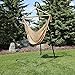 Sunnydaze Caribbean-Style Hanging Rope Hammock Chair Swing with Adjustable Stand - 300-Pound Capacity - Tan