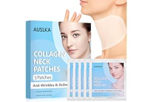 AUSLKA Neck Wrinkle Patches Moisturizing Hydrolyzed Collagen Mask Deep Hydration & Elasticity Boost, Neck Lifting Firming Pads for Tightening Skin 5 PCS
