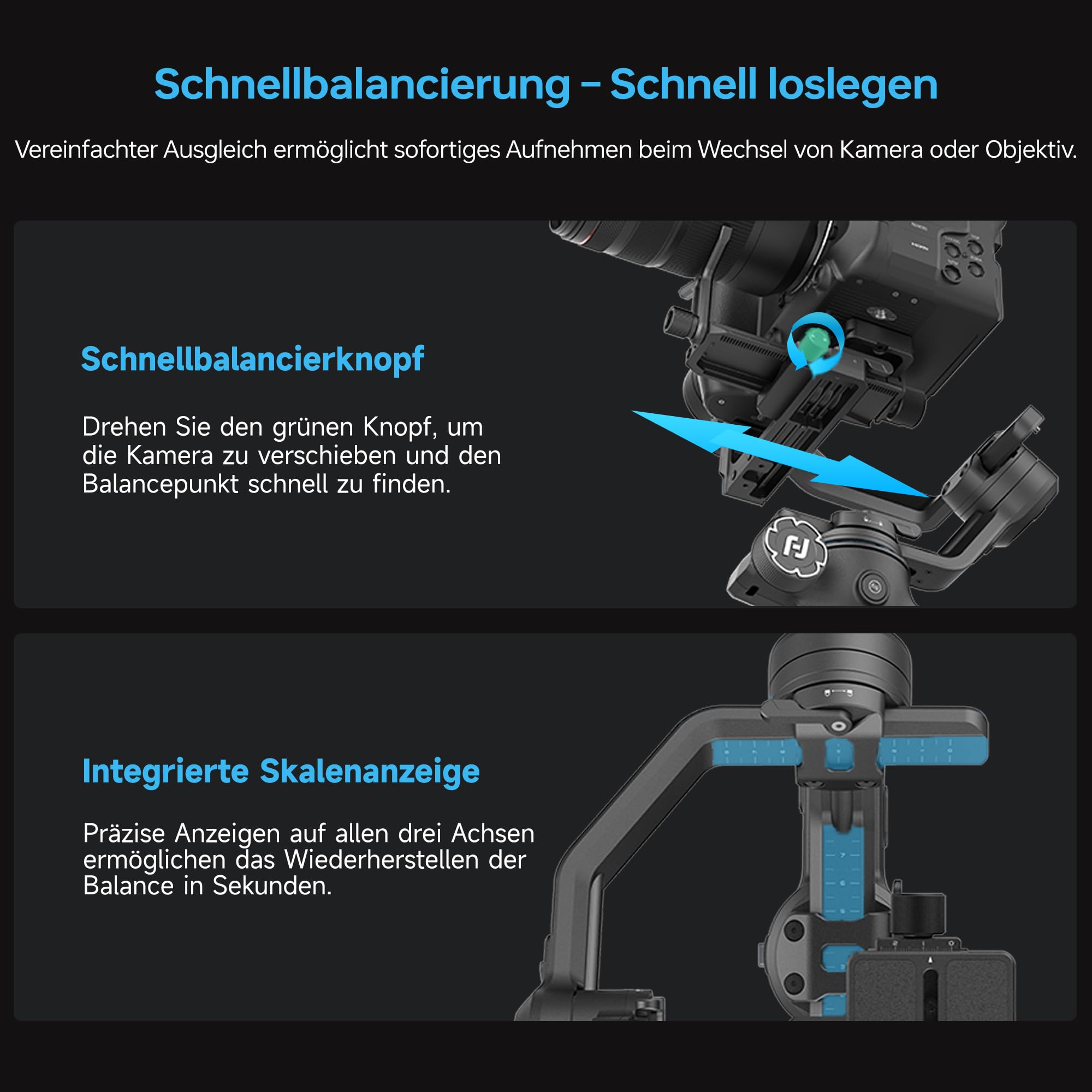 FeiyuTech [Offizielle] SCORP-C2 Kamera Gimbal mit KI-Tracking 4.0, Leichter Stabilisator, 3,5 kg Traglast, 14h Akku, Gesichtstracking, Vertikale Aufnahmen, Perfekt für Vlog, YouTube & Familienfeiern 7