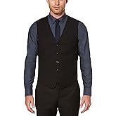 Perry Ellis Men's Solid Vest, Small, Black