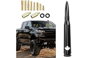 Canada Design Car Truck Bullet Antenna, Universal Short Replacement for GM Chevy Silverado GMC Sierra Dodge Ram 1500 2500 350