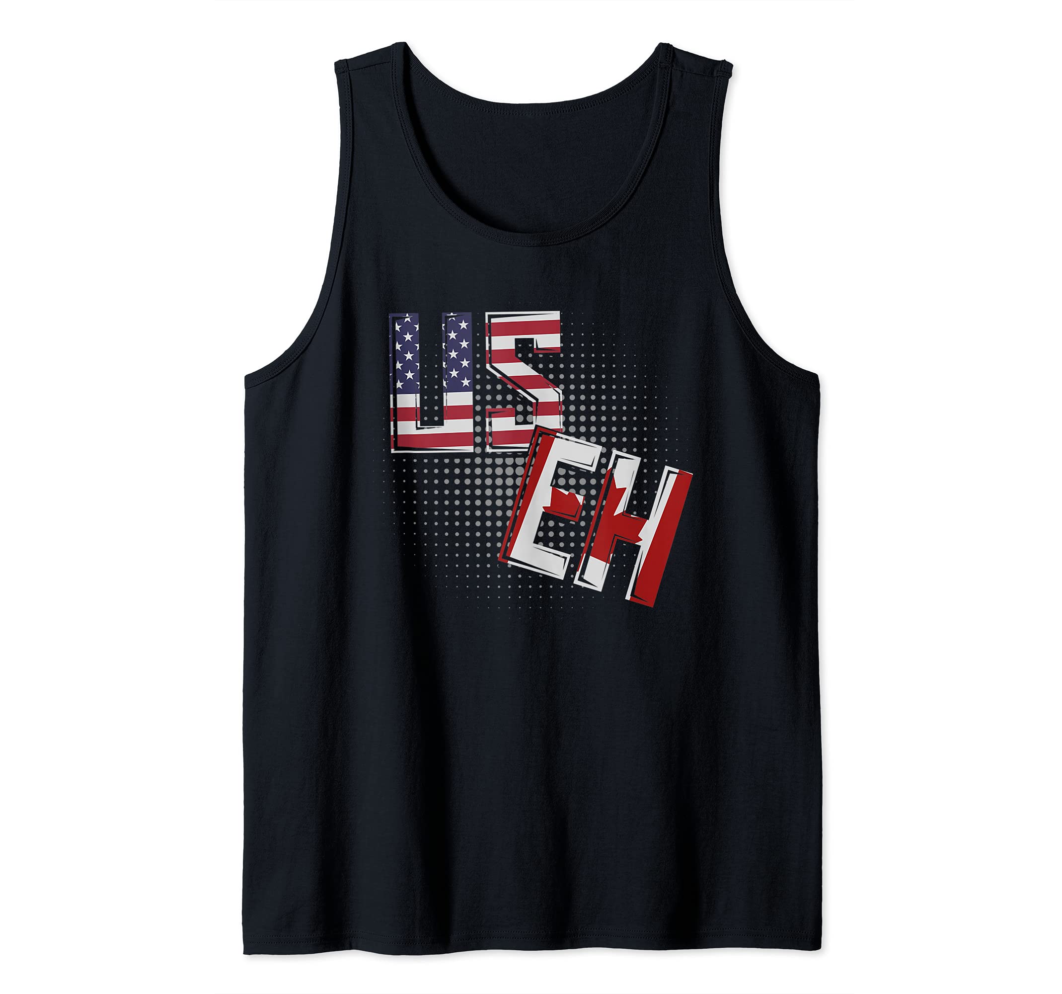 Canadian American Pride Maple Leaf US Flag USEH Canada Tank Top