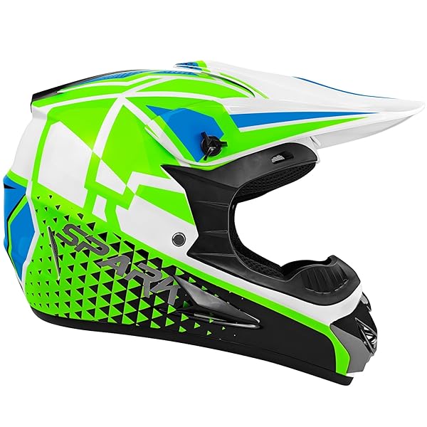 YOUTH DIRT BIKE HELMETS DOT APPROVED FASHION KIDS MOTOCROSS, ATV, OFF-ROAD, FOUR WHEELERS, BMX MOTORCYCLE BIKE HELMETS (GOGGLES GLOVES FACESHIELD) (W-GREEN, MEDIUM)