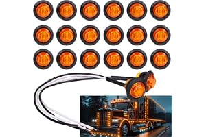 TMH (Pack of 20 3/4 Inch Mount Amber LED Clearance Bullet Marker lights, Side LED marker lights for trailer Truck RV Car Bus Van