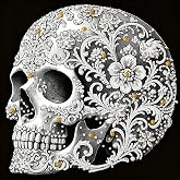 BYGFHLYW Diamond Painting Kits for Adults, Gothic Skull Diamond Art Kit | 5D Full Round Drill Special Shape Diamond Dots Kits Gem Arts DIY Crafts for Halloween Home Wall Decor, 11.8x11.8Inch