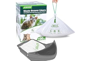 LOTUFLOR Cat Litter Box Liner Compatible with Litter Box Robot 4 & 3, Waste Bags 100 Pack, Waste Drawer Liners Heavy Duty White