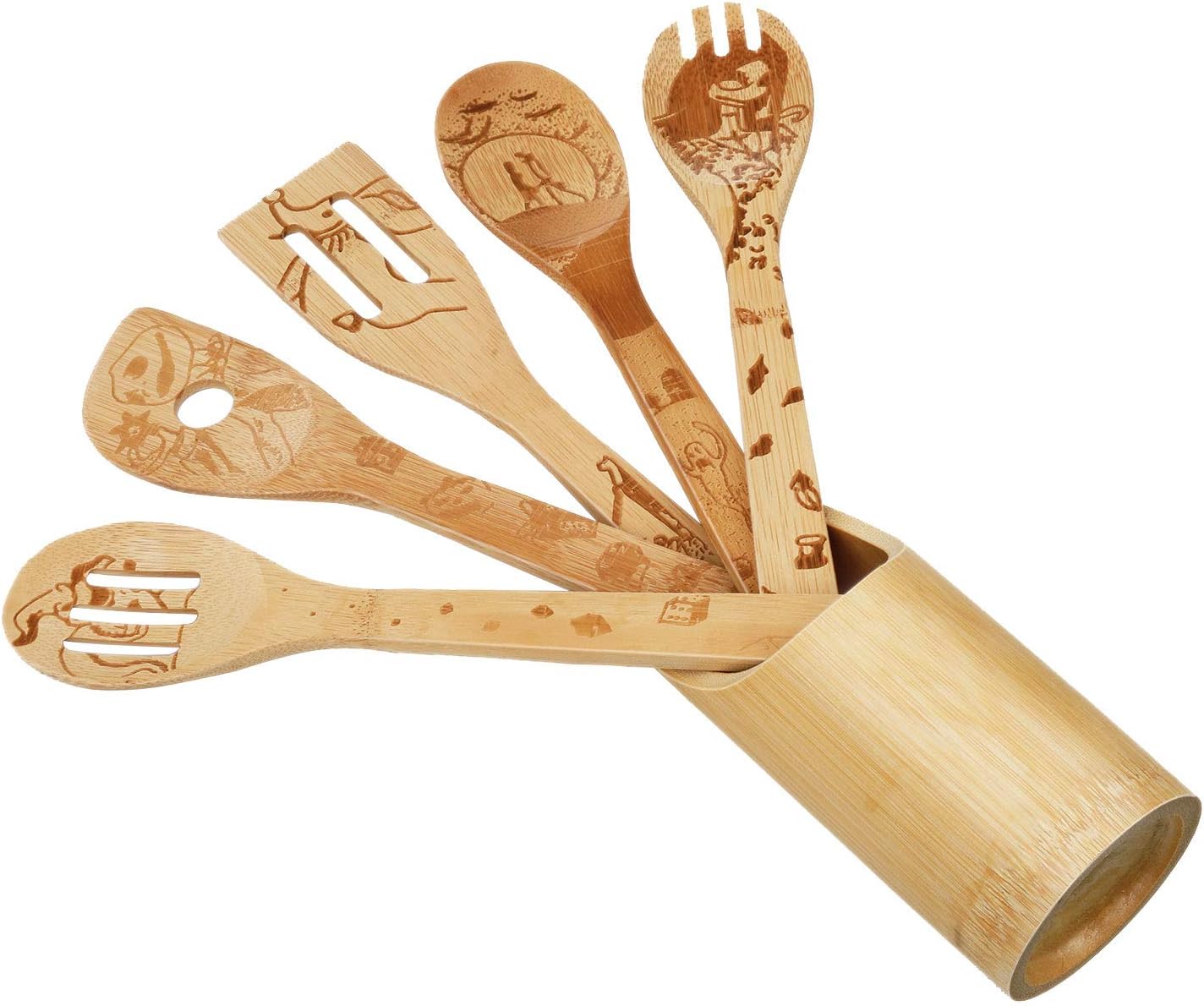 Core Kitchen 2.5 in. W x 11.8 in. L Natural Bamboo Utensil Set