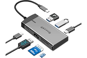 SmartQ H352 USB C Hub, USB-C Hub (7-in-1) with 4K HDMI, 100W Power Delivery, USB-C and 2 USB-A 5 Gbps Data Ports, microSD and SD Card Reader, for MacBook Air, MacBook Pro, XPS, and More