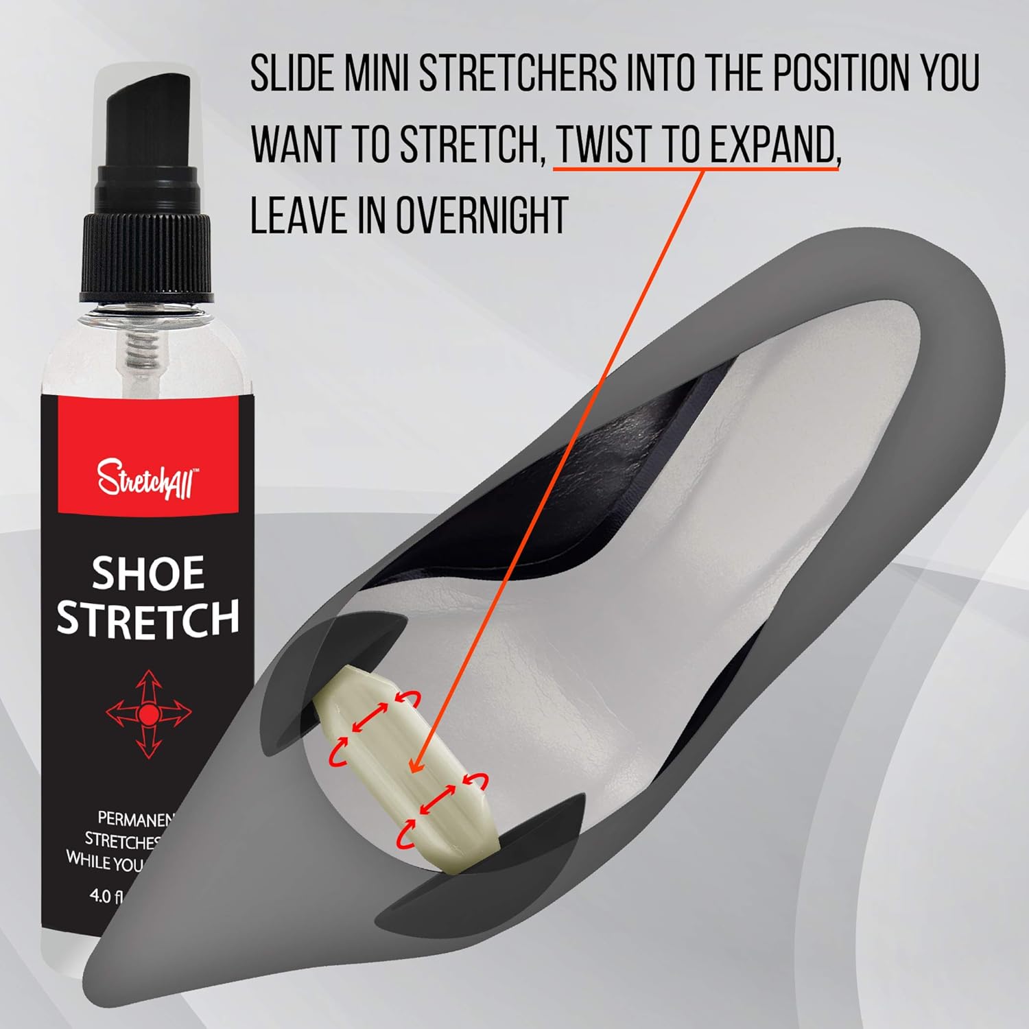 StretchAll Premium Shoe Stretch Spray & Mini Stretchers: Shoes
