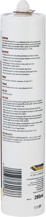 Everbuild Everflex 115 GP Building Mastic Brown 285ml Pointing Sealing Internal view 2