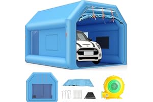 ZIZIELLA 14.8 x 12 x 9 FT Inflatable Paint Booth Portable Paint Booth Spray Paint Tent with Air Filter System & Blower for DIY Spray Car Truck Motorcycle Garage Auto Part Painting