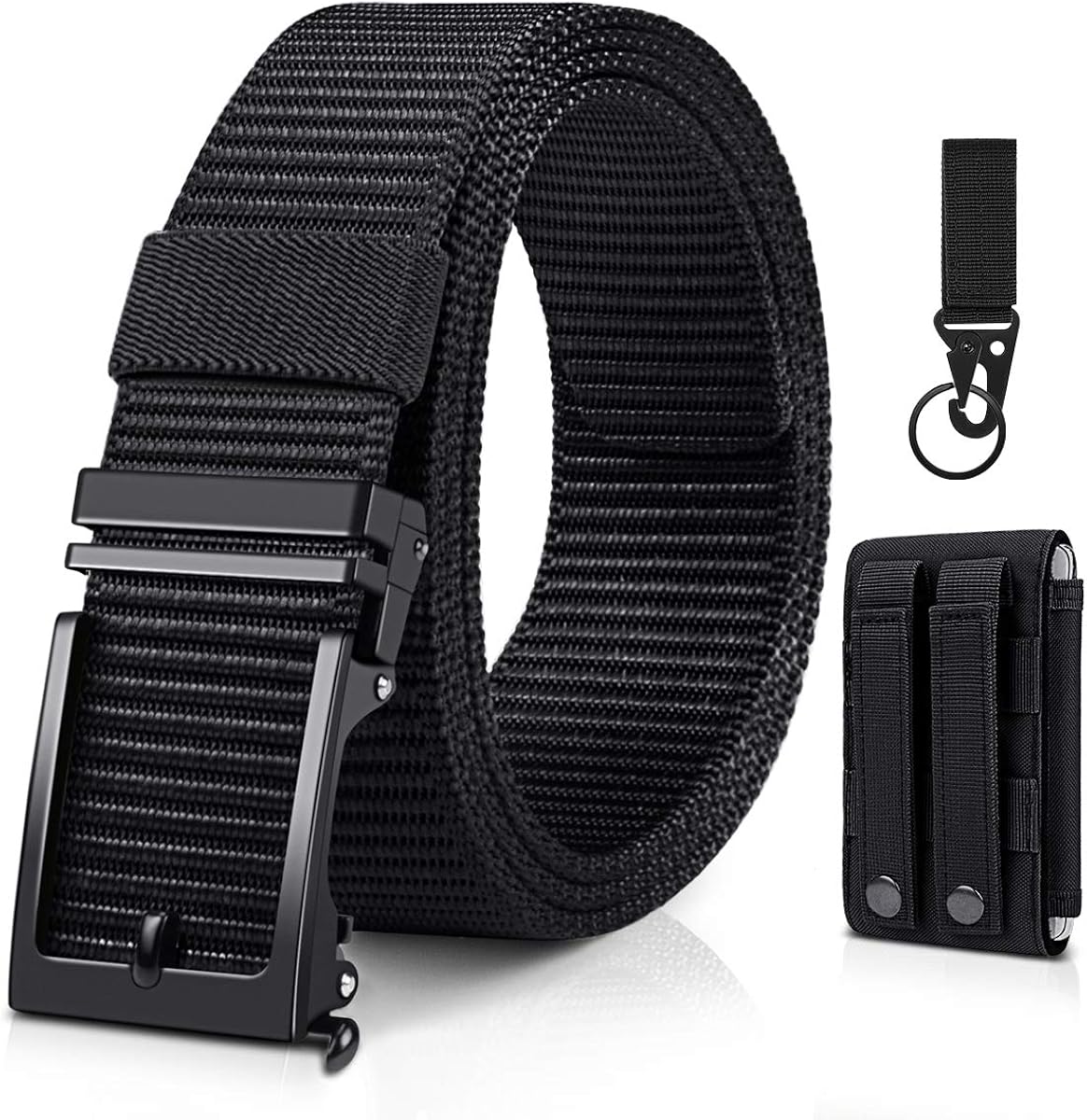 Mens Nylon Ratchet Belt 1.5 Inch bing Belts with Automatic Buckle