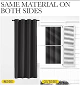 Aspire Homeware Blackout Curtains 90x90 Grey Eyelet 2 Panels Tiebacks view 4