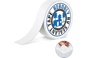 BEBOBLY RV Roof Tape Waterproof,2 Inch X 50 Foot Leak Repair Sealant Tape,UV & Waterproof Butyl Tape for RV Roof,Window,Camper, Boat,Pipe Sealing White