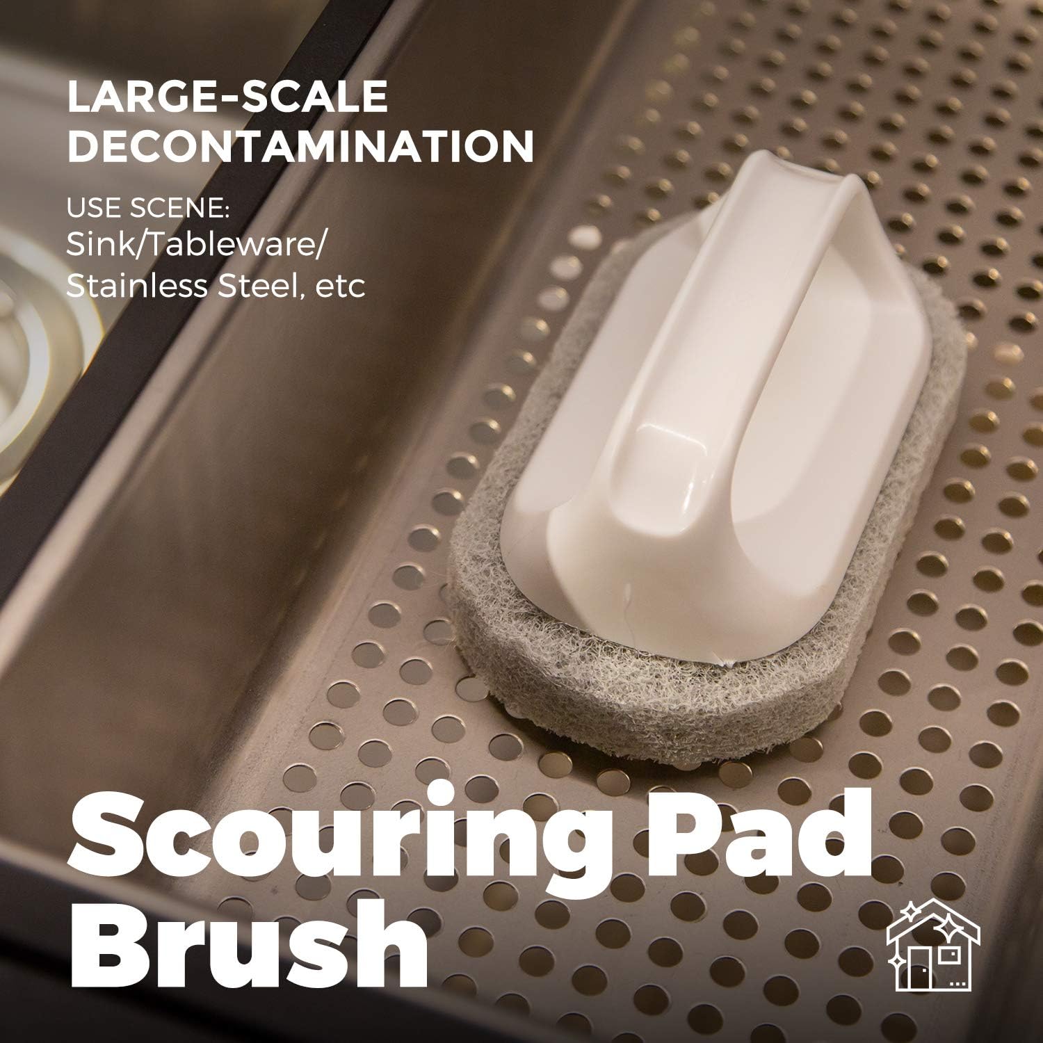 Holikme 5 pack Deep Cleaning Brush Set，Scrub Brush&Grout and Corner brush&Scrub pads with Scraper Tip&Scouring pads，for bathroom,Floor, Tub, Shower, Tile, Bathroom and Kitchen Surface（Green）: Kitchen & Dining