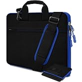 Hseok Laptop Case 15.6 inch Shoulder Bag with Strap,Black Blue | Shockproof &amp; Water-Resistant Handbag, Compatible with Most 15.6-16 inch MacBook HP Dell ASUS ACER Lenovo Notebooks
