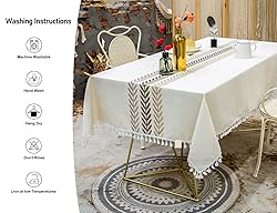 Linen Rectangle Table Cloth Waterproof Cotton