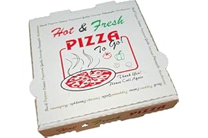DHG PROFESSIONAL 50 Pack Pizza Box 4 Color Print Hot & Fresh Pizza - Base Color White (7" x 7")