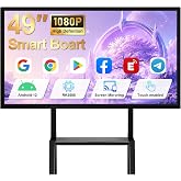 Smart Board 49 Inch Interactive Whiteboard, RK3588 Flagship Chip 6ms Low Latency, Android 12 8+64GB, Wireless Cast &amp; Screen Mirroring, Overseas App Ready for Classroom Office Business Home(Board Only)