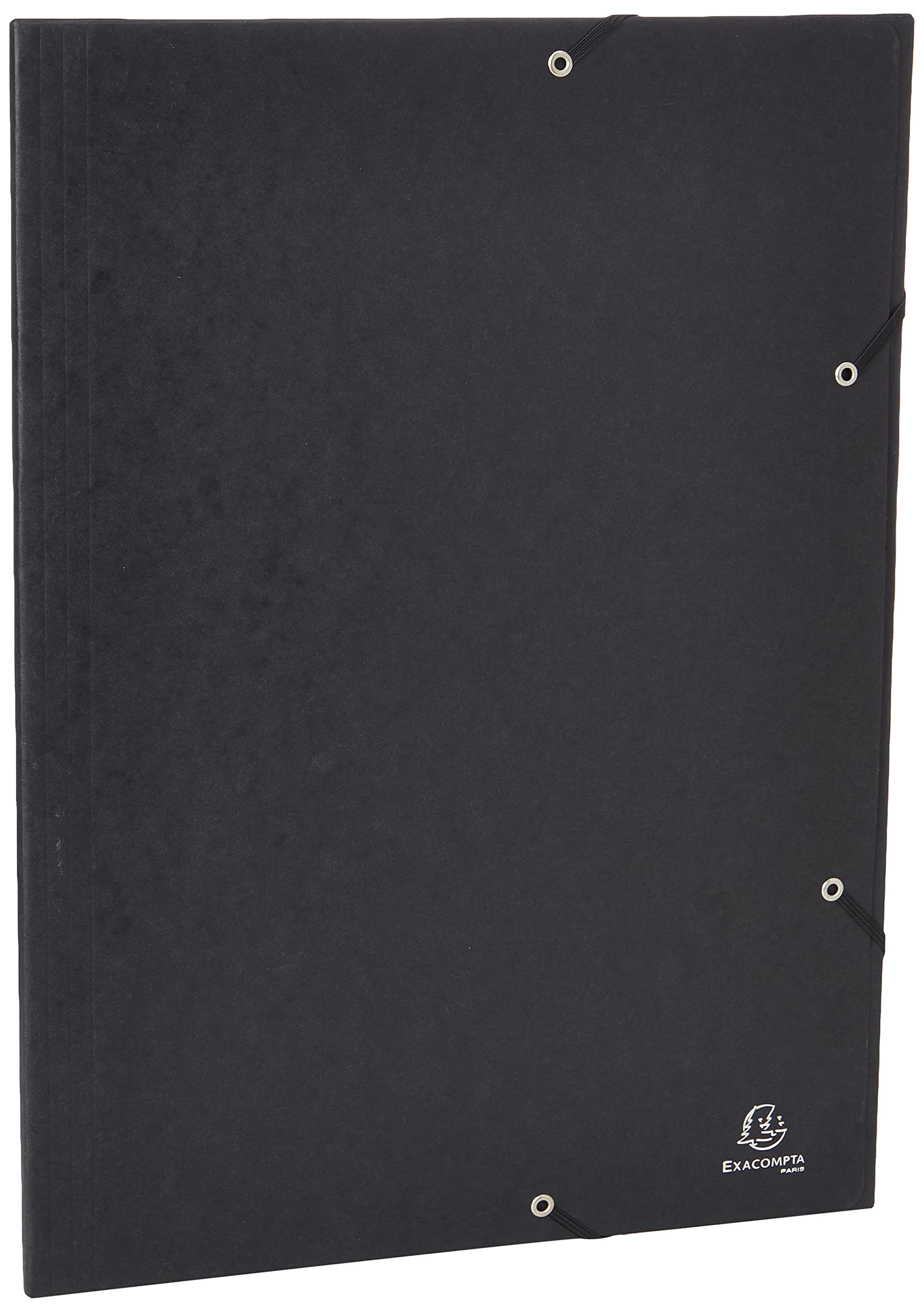 Exacompta - Ref 59502E - Elasticated 3-Flap Folder - Suitable for A3 Documents, 600gsm Gloosy-Coated Card, Suitable for Transporting Sketches & Artwork - Black — image 1